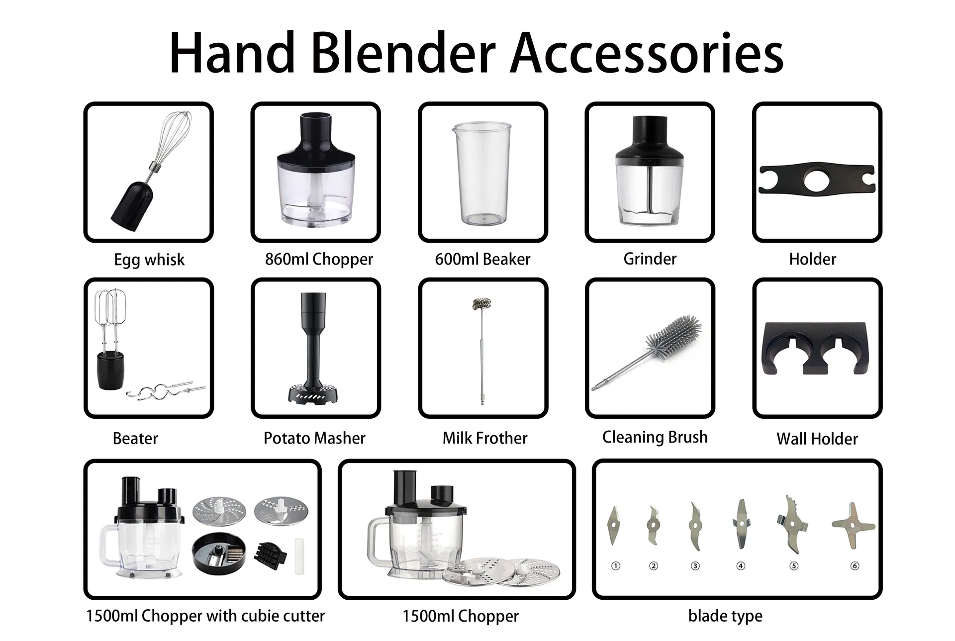 Ultimate High Efficiency Multifunction Hand Blender with Push Button Controls