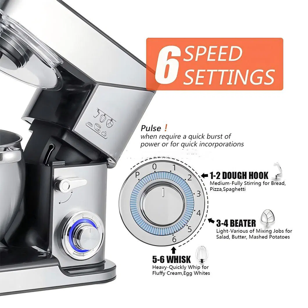 2000W Stand Egg Mixer with LED Display and 10L Stainless Steel Bowl