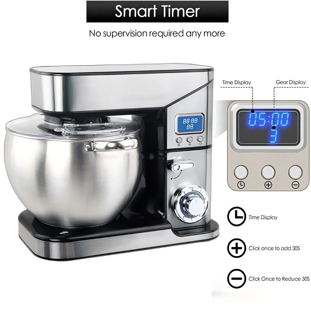 2000W Stand Egg Mixer with LED Display and 10L Stainless Steel Bowl