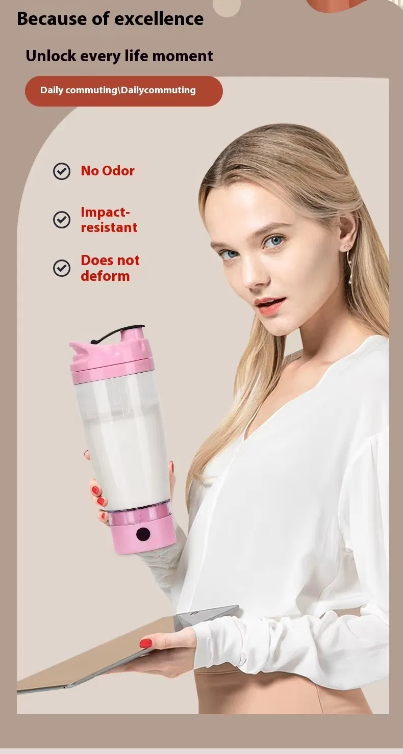 Portable Sport Gym USB Rechargeable Auto Mixing Coffee Smoothie Cup Blender Protein Shaker Mixer Tumbler 600ml Water Bottle