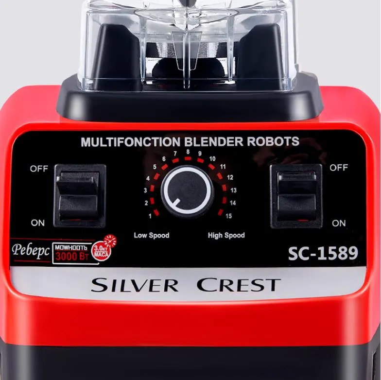 Heavy Duty 2 Cups Silver Crest Blender Sc-1589 Blender Fufu Yam 4500W Multifunction Blender Robot Commercial Food Fruit Juice 2 in 1 Silver Crest Blender 5000W