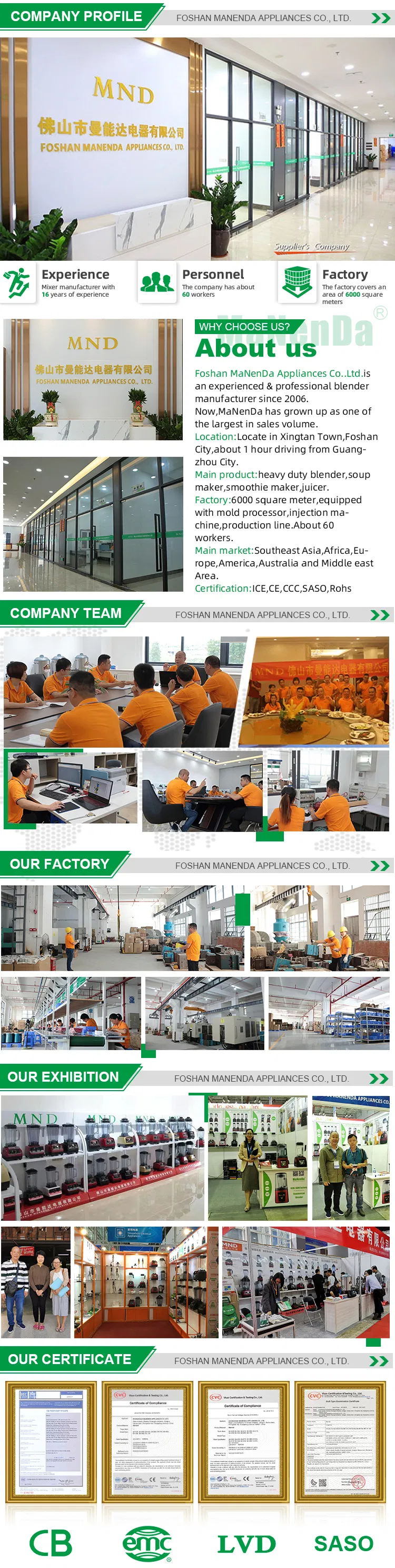 2025 Manenda High-Power 8000ml Commercial Blender for Beverages