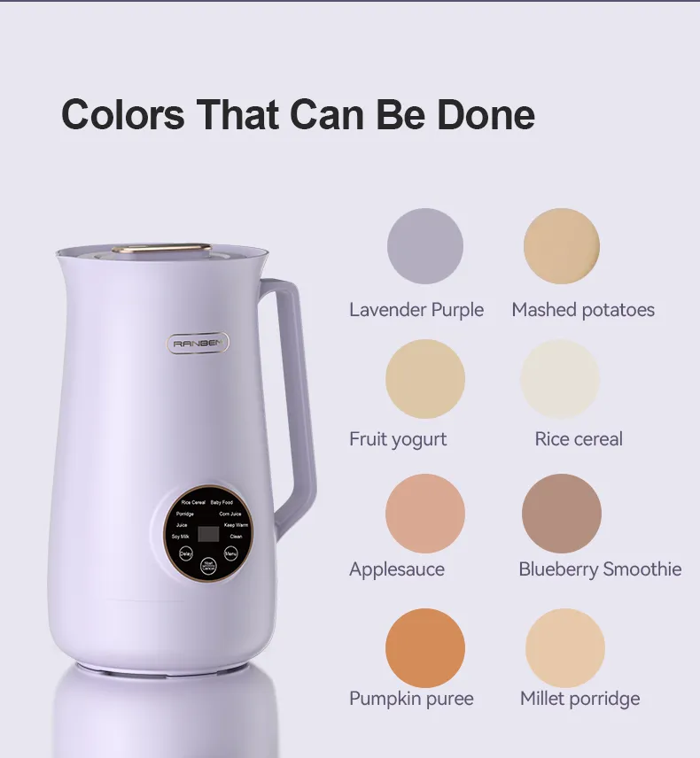 Ranbem Self-Cleaning Automatic Hot Liquid Soy Milk Soup Maker Machine Mini Soup Maker Electric Blender