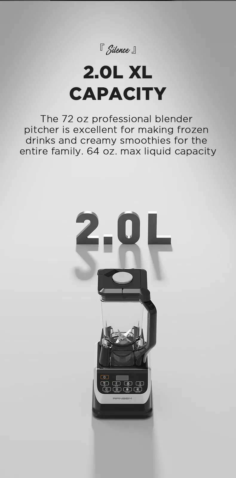 Ranbem Kitchen Appliances High Power Liquidificadores Frozen Drink Machine Best Blender for Smoothies and Ice