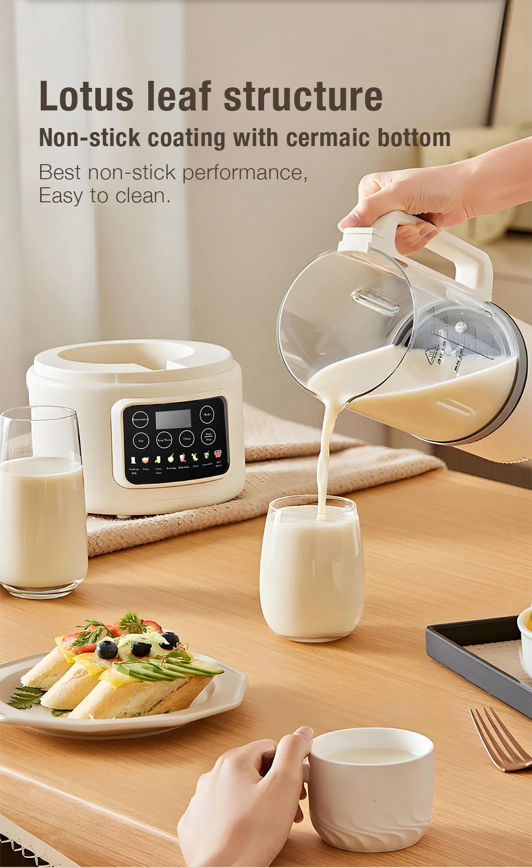 New Design White 1.5L Powerful Blender with Noise Reduction Cover