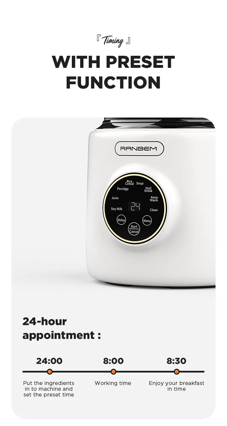 Ranbem 110V 220V Thermal Wall Breaking Machine Blender Automatic Soy Milk Maker Soybean Bean Milk Maker