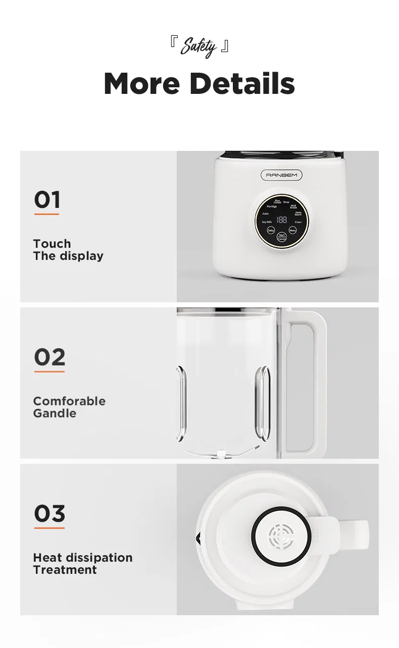 Ranbem 110V 220V Thermal Wall Breaking Machine Blender Automatic Soy Milk Maker Soybean Bean Milk Maker