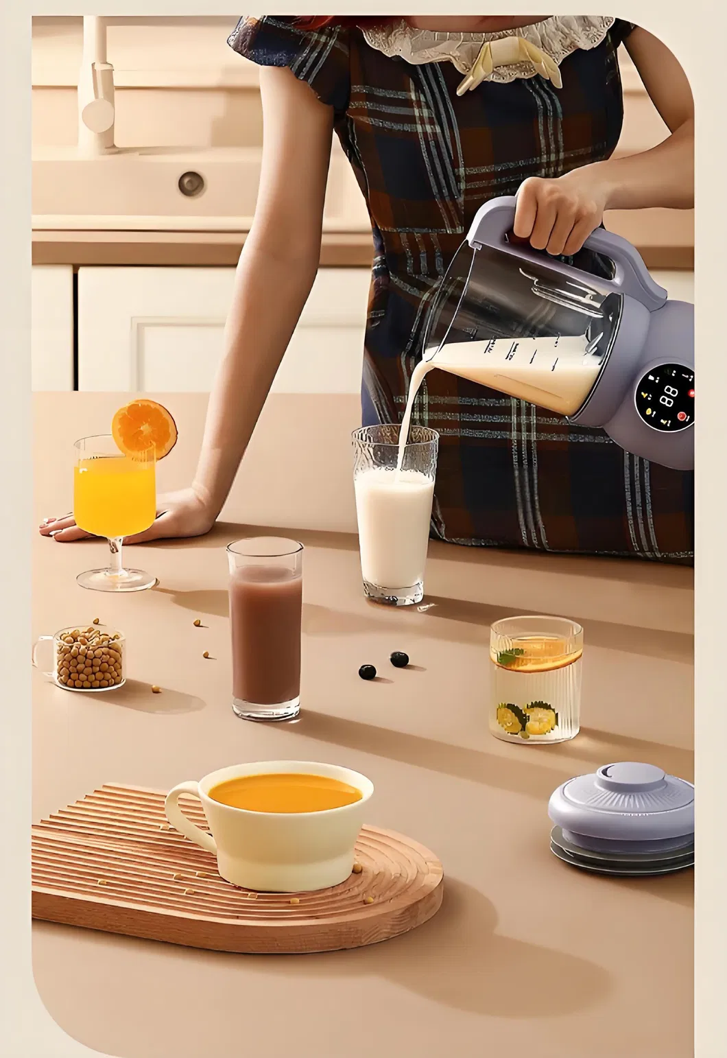 Elegent Purple Design 1L Compact Blender for Small Family Use