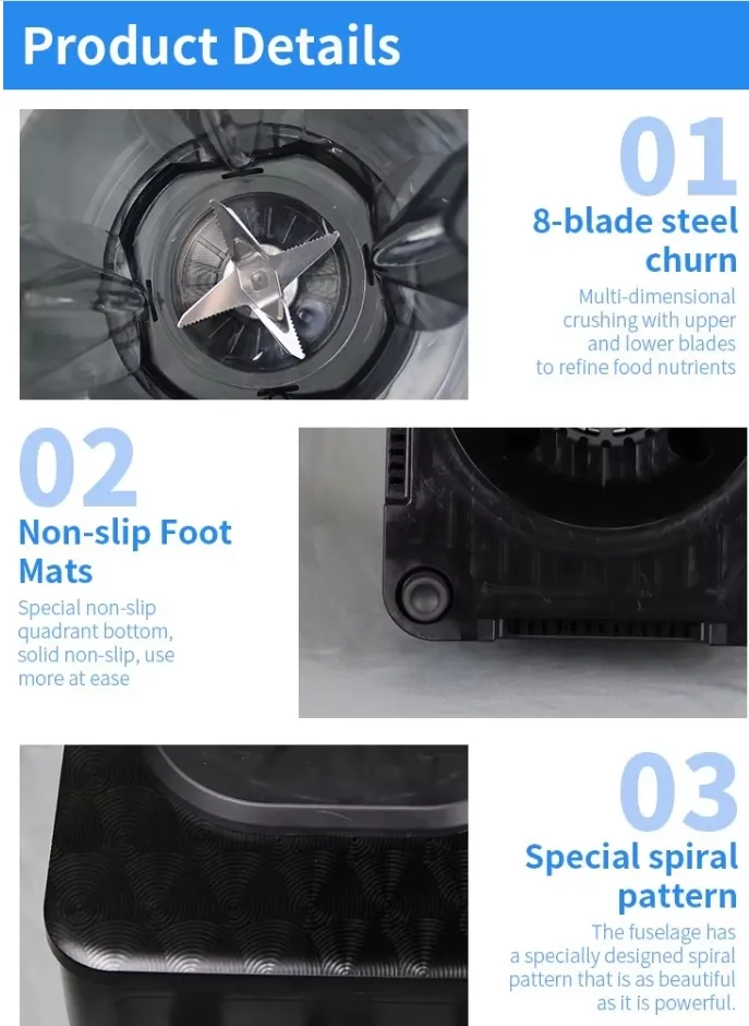 High-Performance 3L 4L Blender Model Hj 03 with User-Friendly Knob Control