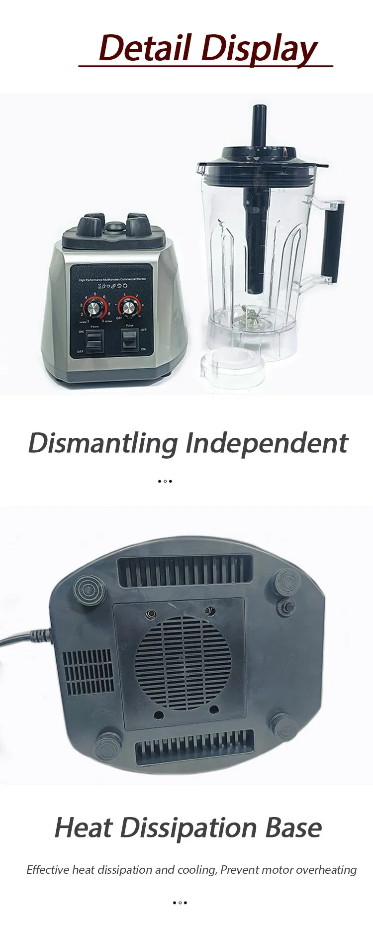 Fruit and Vegetable Blend Machine Wholesales Commercial Blender with 304ss Blade