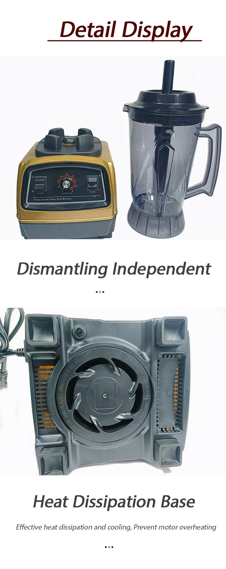 4L Heavy Duty Blender and Mixer Professional Smoothie Juicer Mixer Commercial Blender