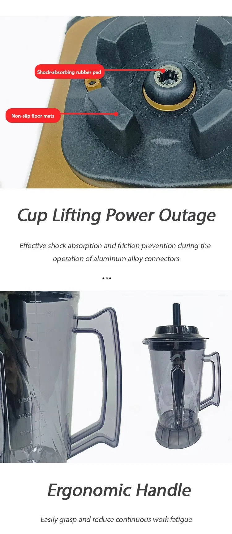 4L Heavy Duty Blender and Mixer Professional Smoothie Juicer Mixer Commercial Blender