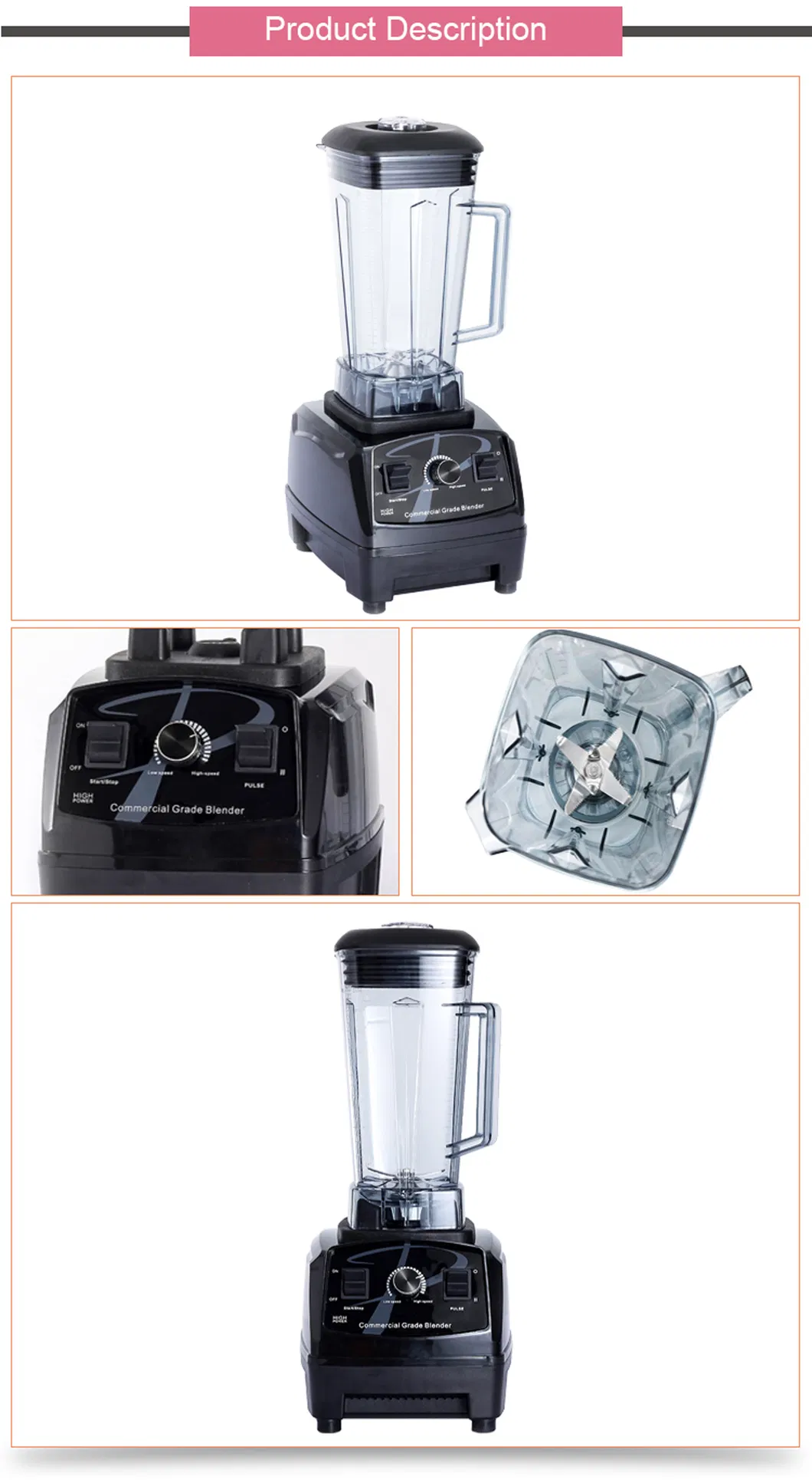 2L Commercial Blender Food Electric Blender Coffee Beans Fruit Juicer Ice Crusher