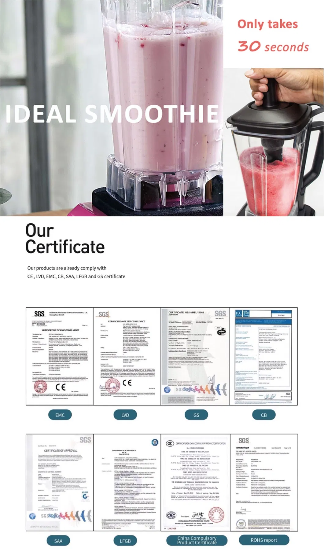 2L Commercial Blender Food Electric Blender Coffee Beans Fruit Juicer Ice Crusher