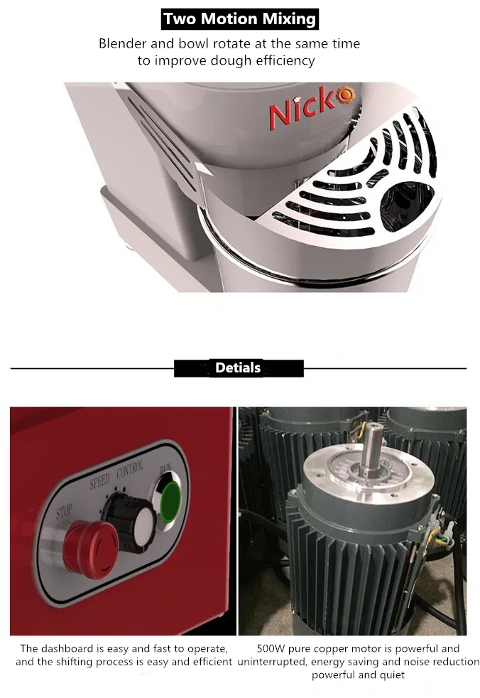 Bakery Equipment Dough Mixer 12kg Flour Electric Spiral Dough Mixer 30L Pizza Dough Kneading Machine/Bread Making Machine/Kitchen Appliances