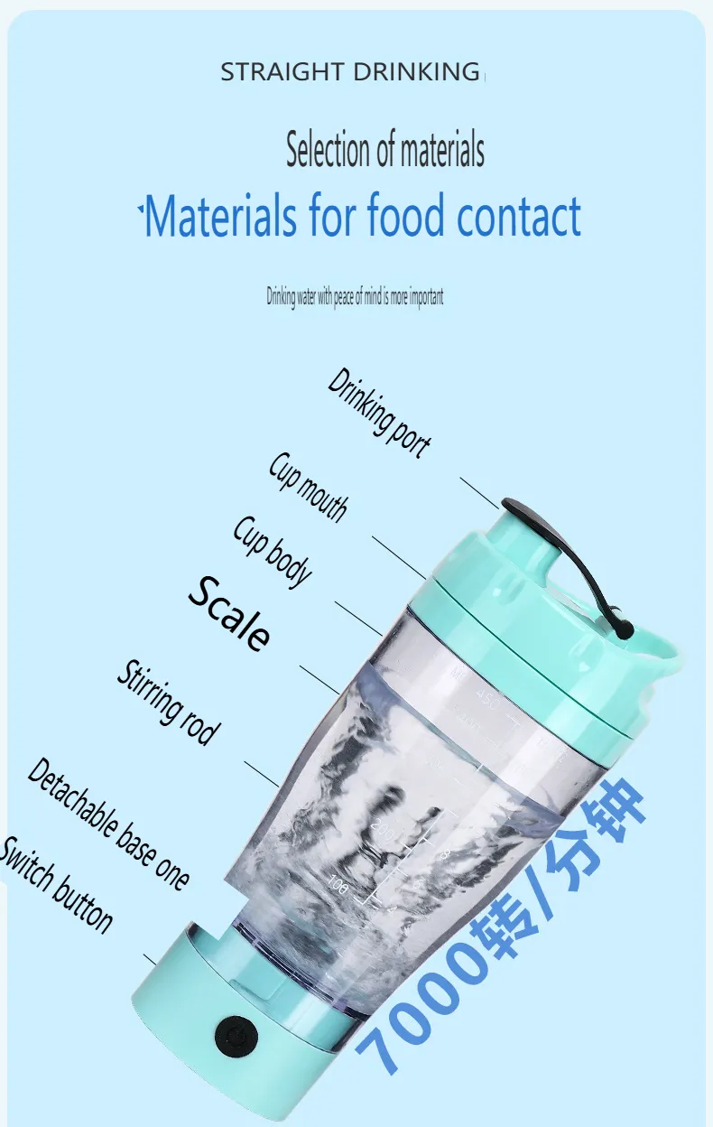 OEM 450ml Electric Shaker Cup Portable Blender Bottle Automatic Mixing Cup Protein Shaker