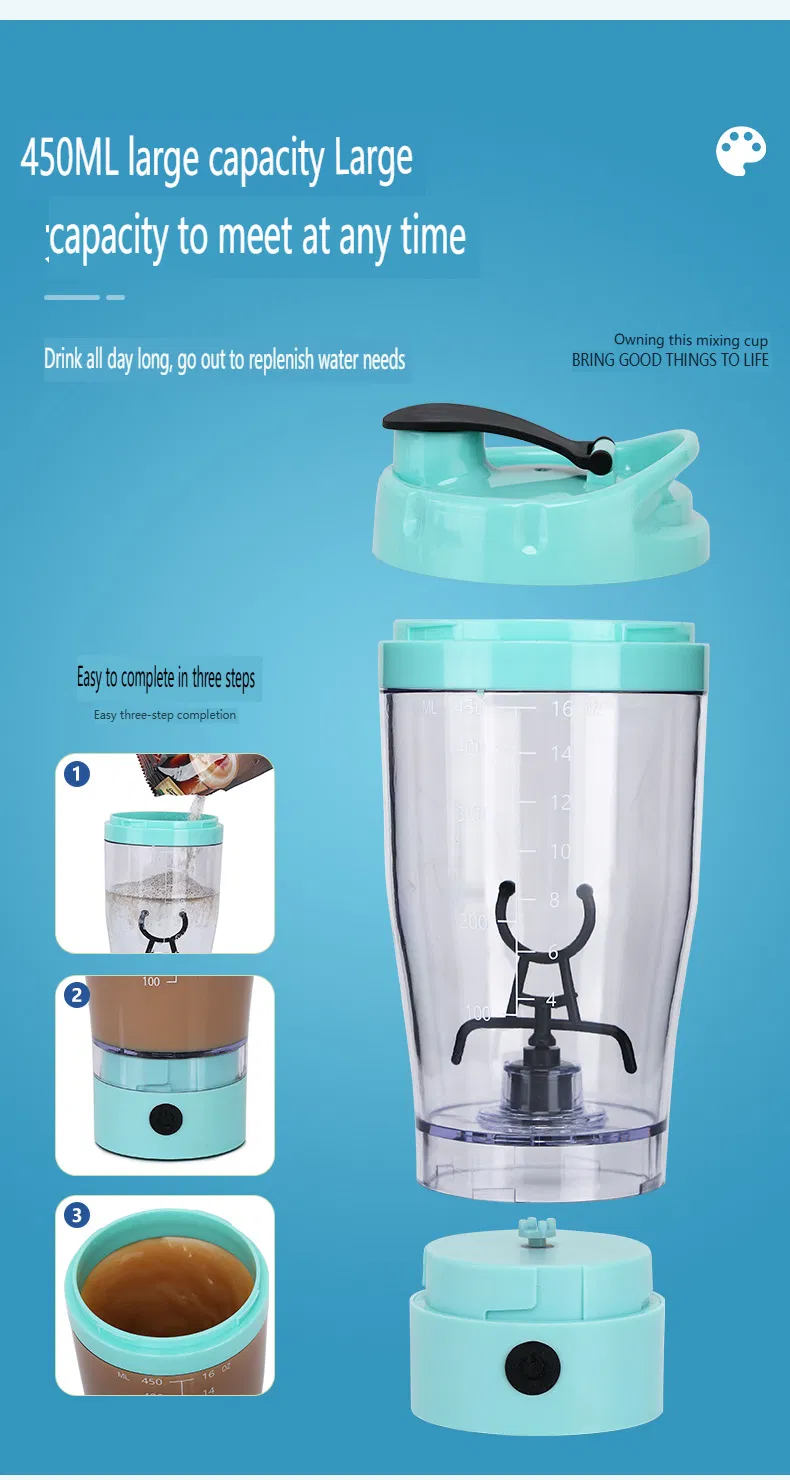 OEM 450ml Electric Shaker Cup Portable Blender Bottle Automatic Mixing Cup Protein Shaker
