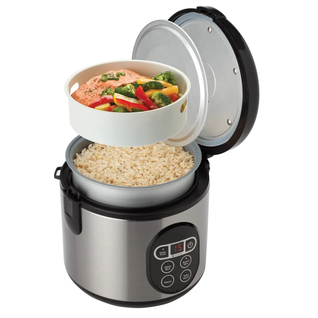 Best Gift Wholesale Kitchen Food Steamer Stainless Steel Silver Digital Rice Cooker
