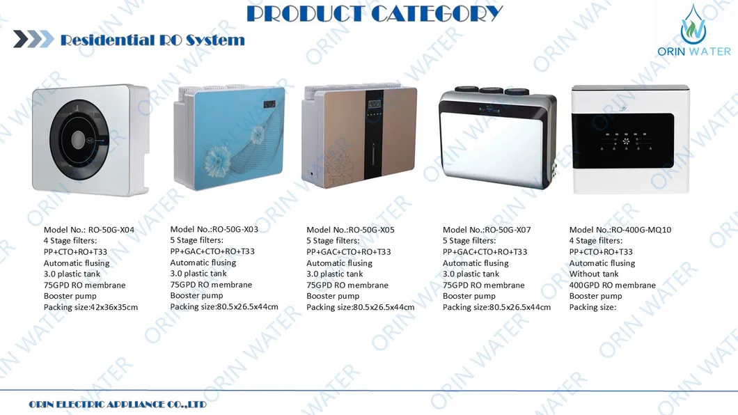 Compact 5 Stage 100 to 800g RO Filtration Home Mini Water Purifier