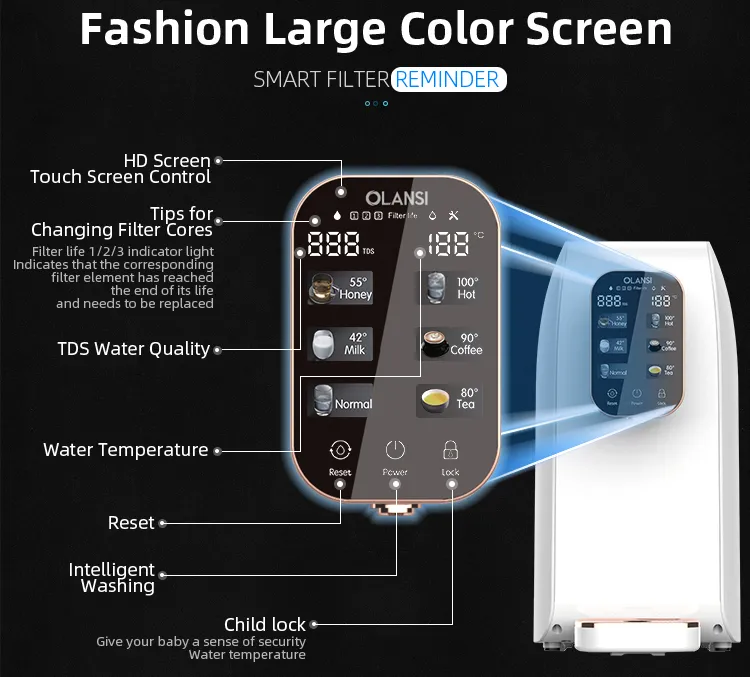 Home Reverse Osmosis Water Treatment Purifier Countertop Water Filtration System