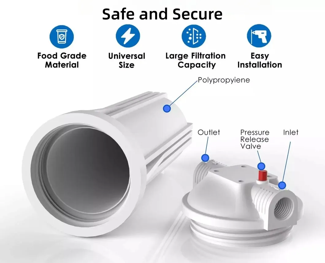 Factory 10 Inch High Pressure Filter Housing Home Drinking Water Pre-Filtration RO System Filter Housing