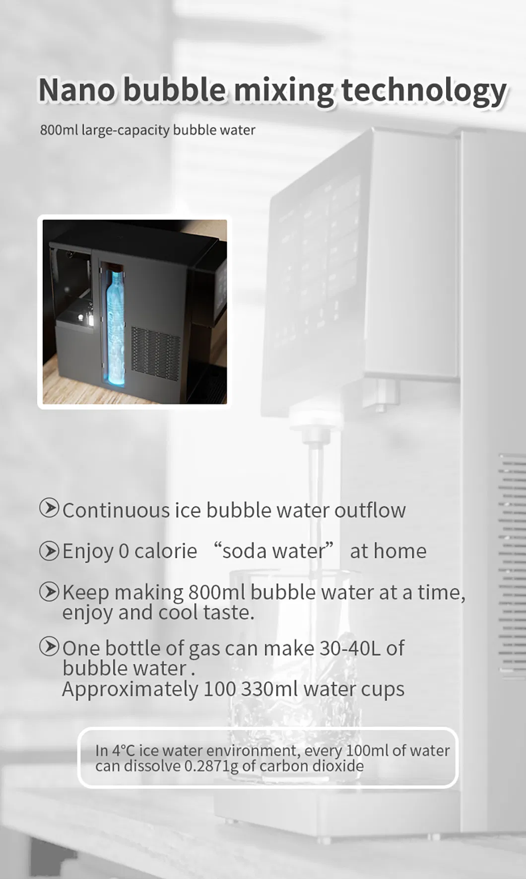 Smart Sparkling Water Filter Ultra-Filtration Water Purifier Dispenser for Home