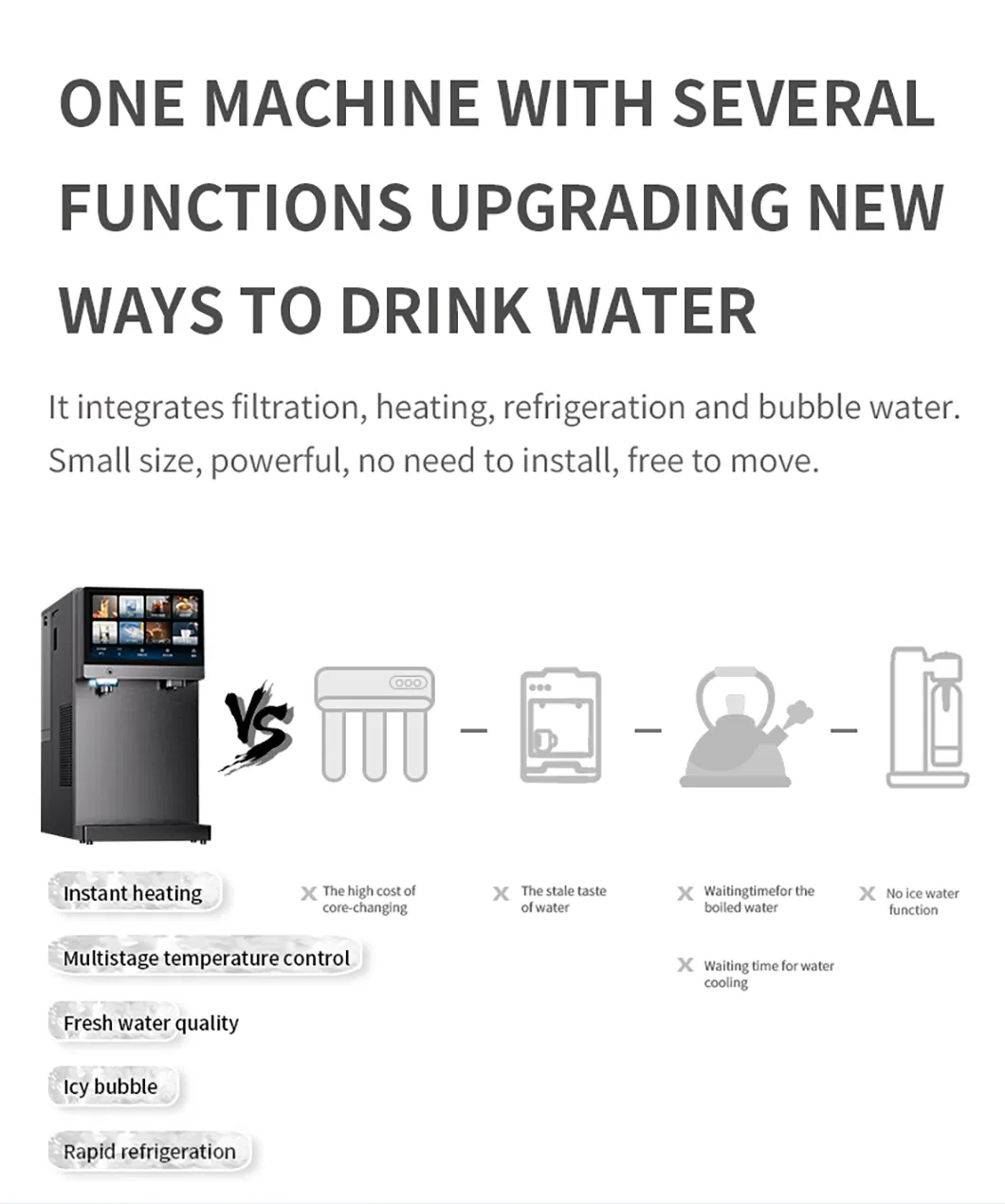 Smart Sparkling Water Filter Ultra-Filtration Water Purifier Dispenser for Home