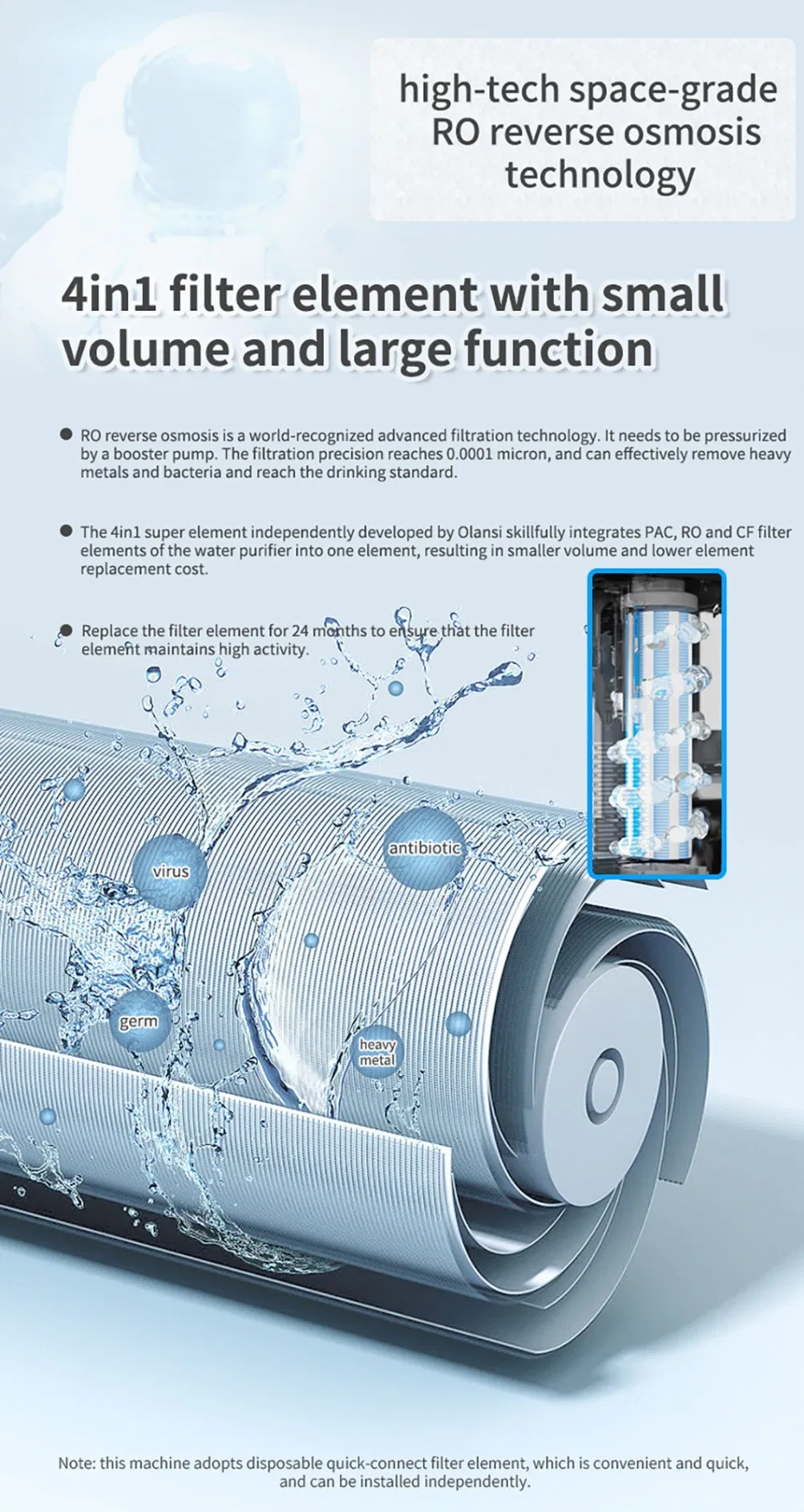 Smart Sparkling Water Filter Ultra-Filtration Water Purifier Dispenser for Home