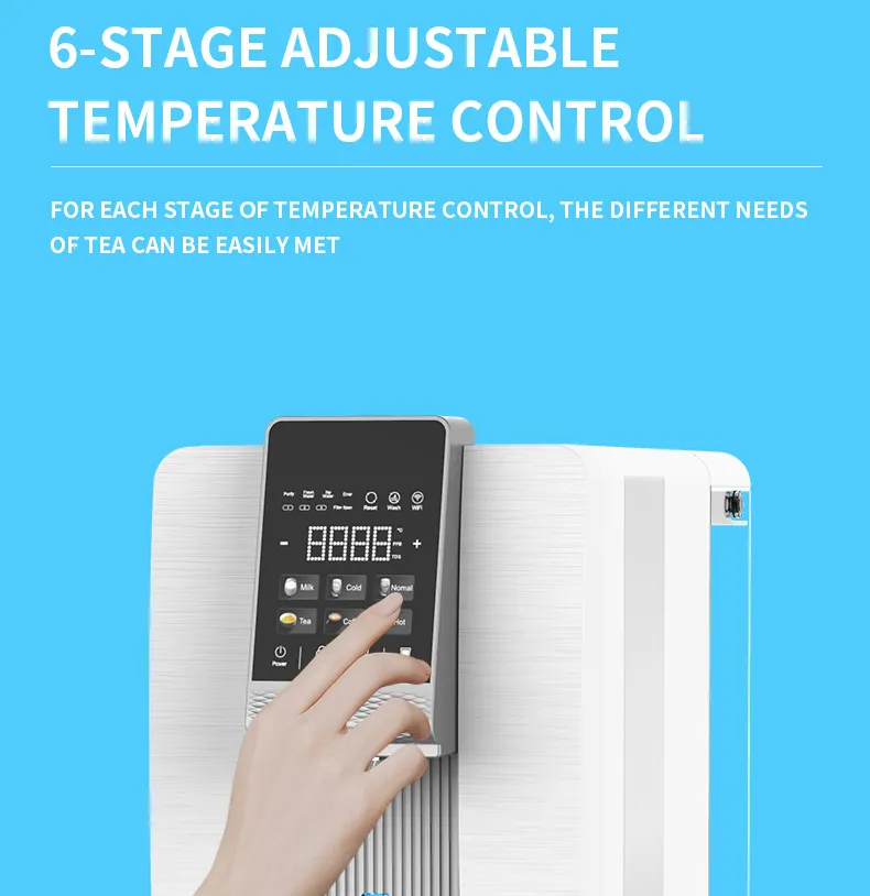 Portable Instant Heating 3 Stages RO Filtration Hot Cold Water Mini Countertop Pipeline Water Dispenser Purifier for Home