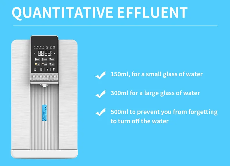 Portable Instant Heating 3 Stages RO Filtration Hot Cold Water Mini Countertop Pipeline Water Dispenser Purifier for Home