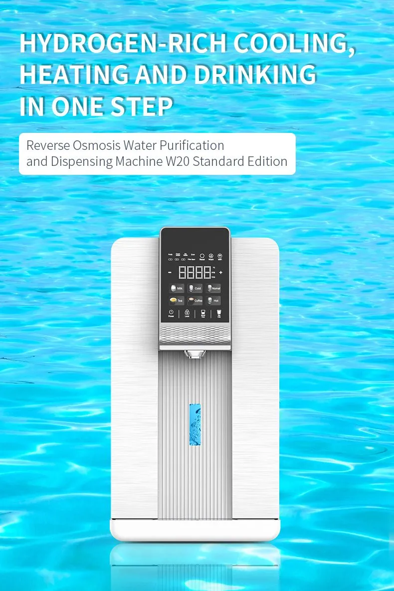 Portable Instant Heating 3 Stages RO Filtration Hot Cold Water Mini Countertop Pipeline Water Dispenser Purifier for Home