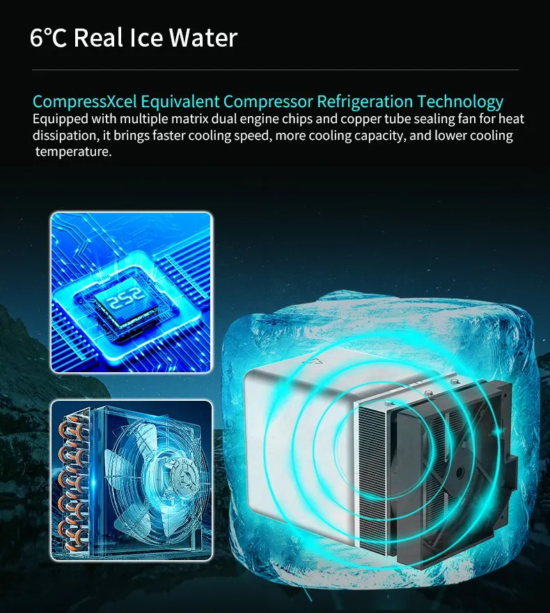 Reverse Osmosis Filtration System 6 Degree Real Cold Water Dispenser Home Water Purifier