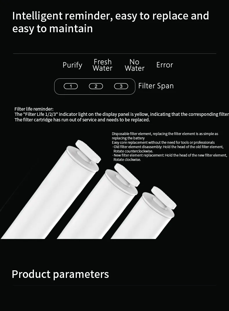 Reverse Osmosis Filtration System 6 Degree Real Cold Water Dispenser Home Water Purifier