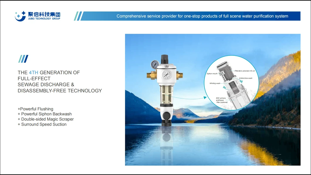 Spin Down Sediment Water Filter System with Pressure Gauge Auto Backwash Module with Touch Screen Home Pre-Filtration System