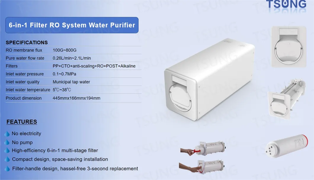 Reverse Osmosis Filtration Water Purifier for Home Water Filter Machine Good Price