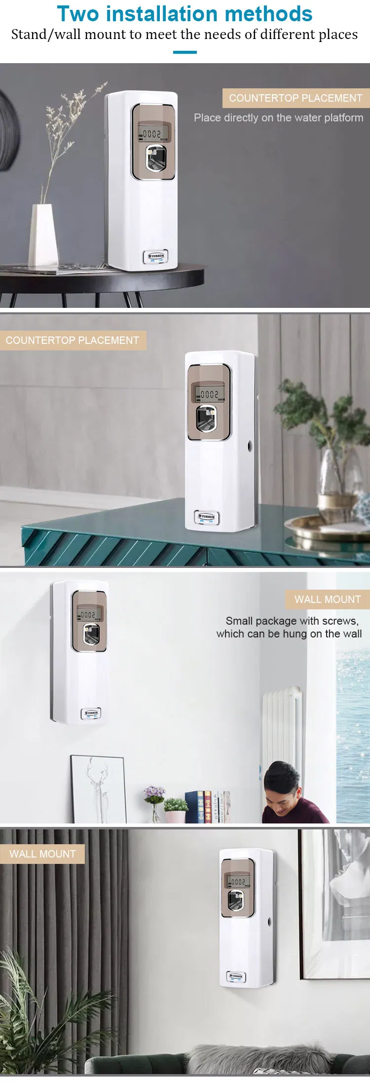 Three Timer LCD Plastic Material Perfume Dispenser Air Freshener Dispenser