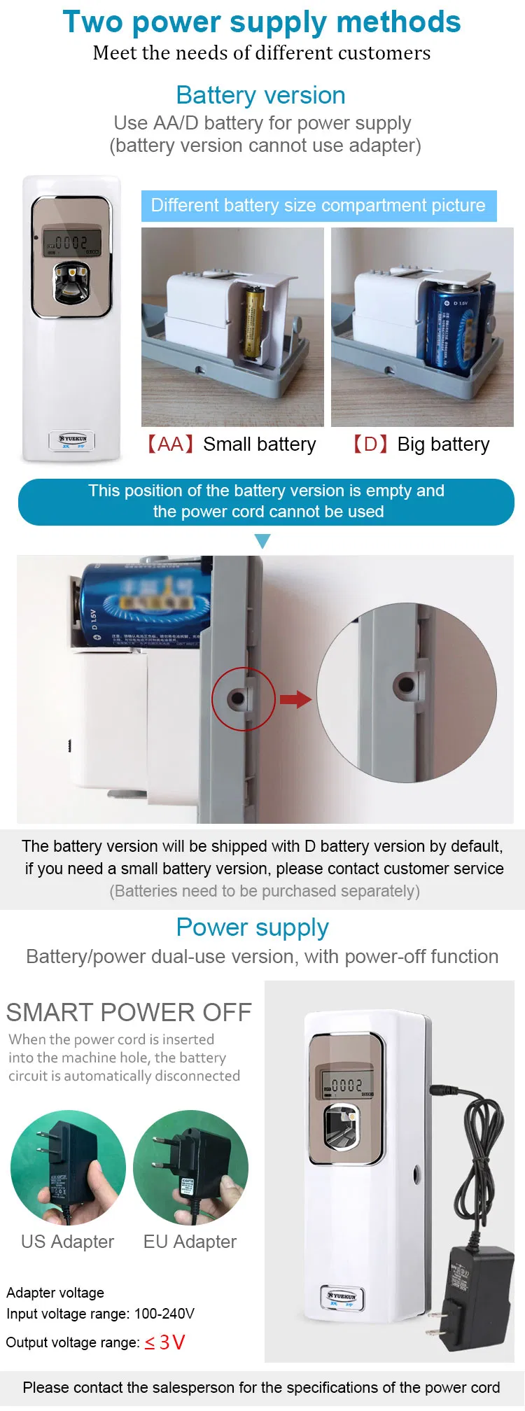 Three Timer LCD Plastic Material Perfume Dispenser Air Freshener Dispenser