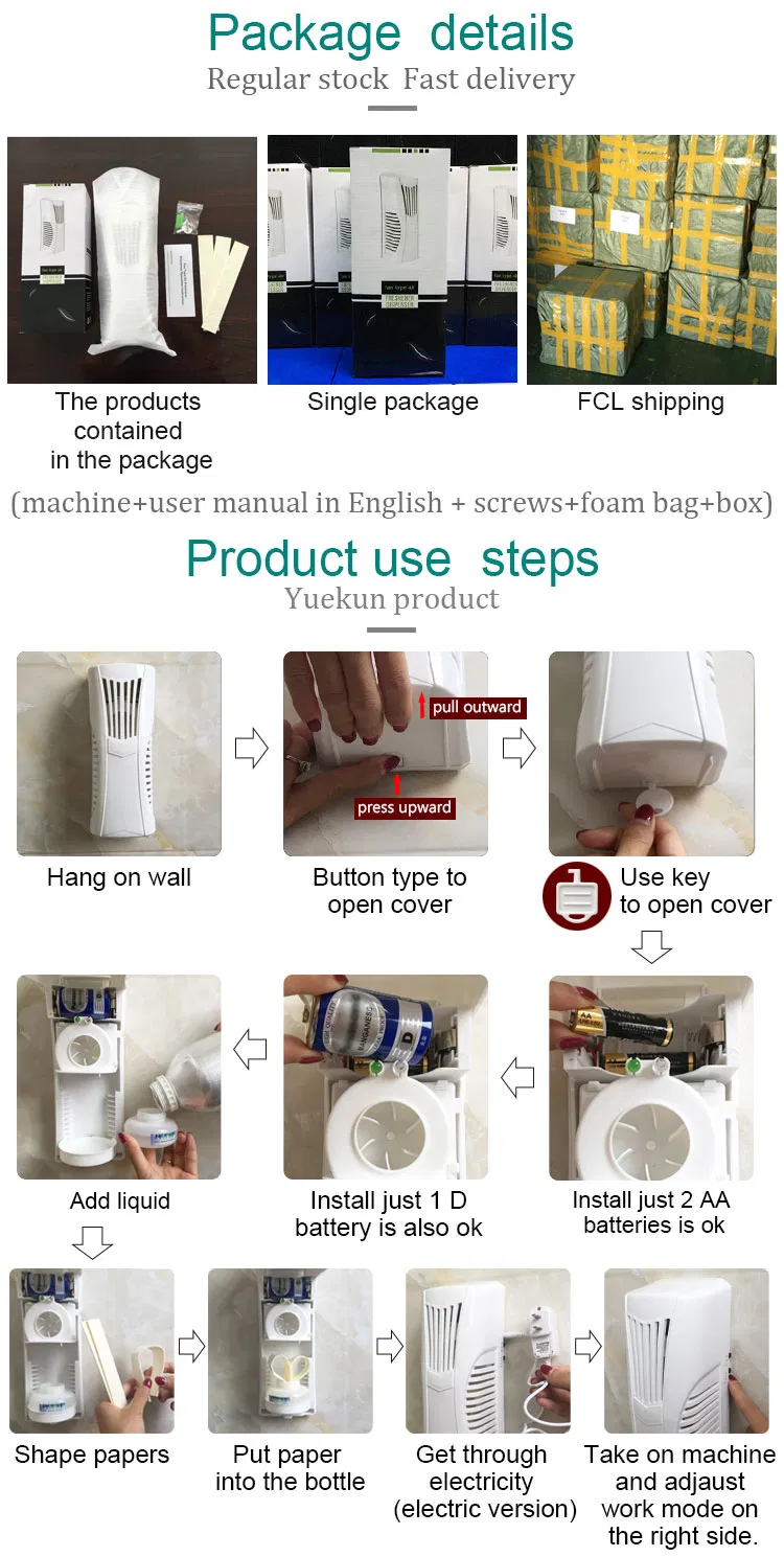 Wall Mount Plastic Liquid Refillable Fan Air Freshener Dispenser