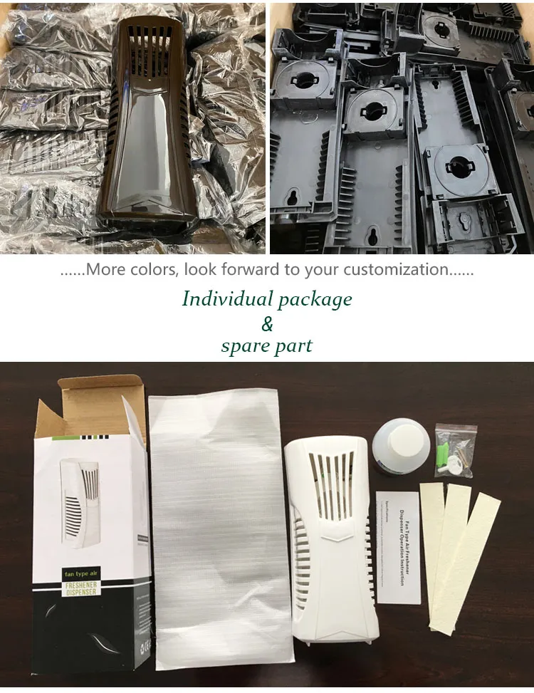 Wall Mount Plastic Liquid Refillable Fan Air Freshener Dispenser