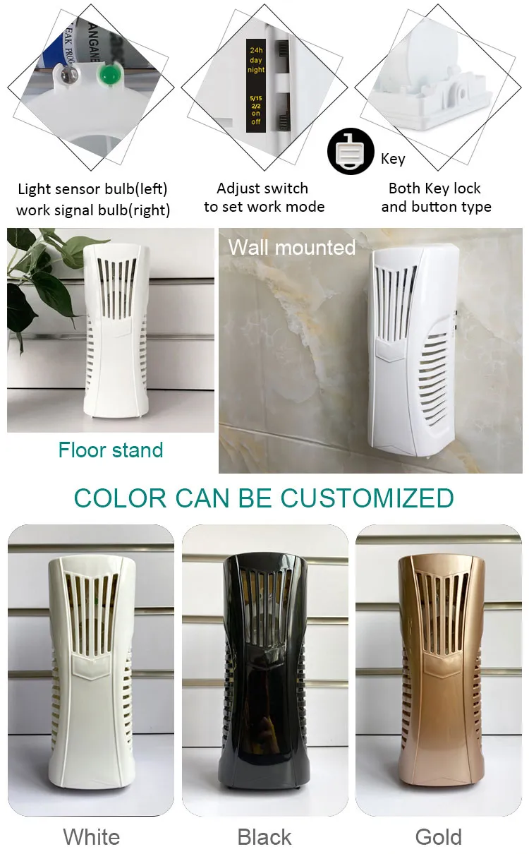 Wall Mount Plastic Liquid Refillable Fan Air Freshener Dispenser