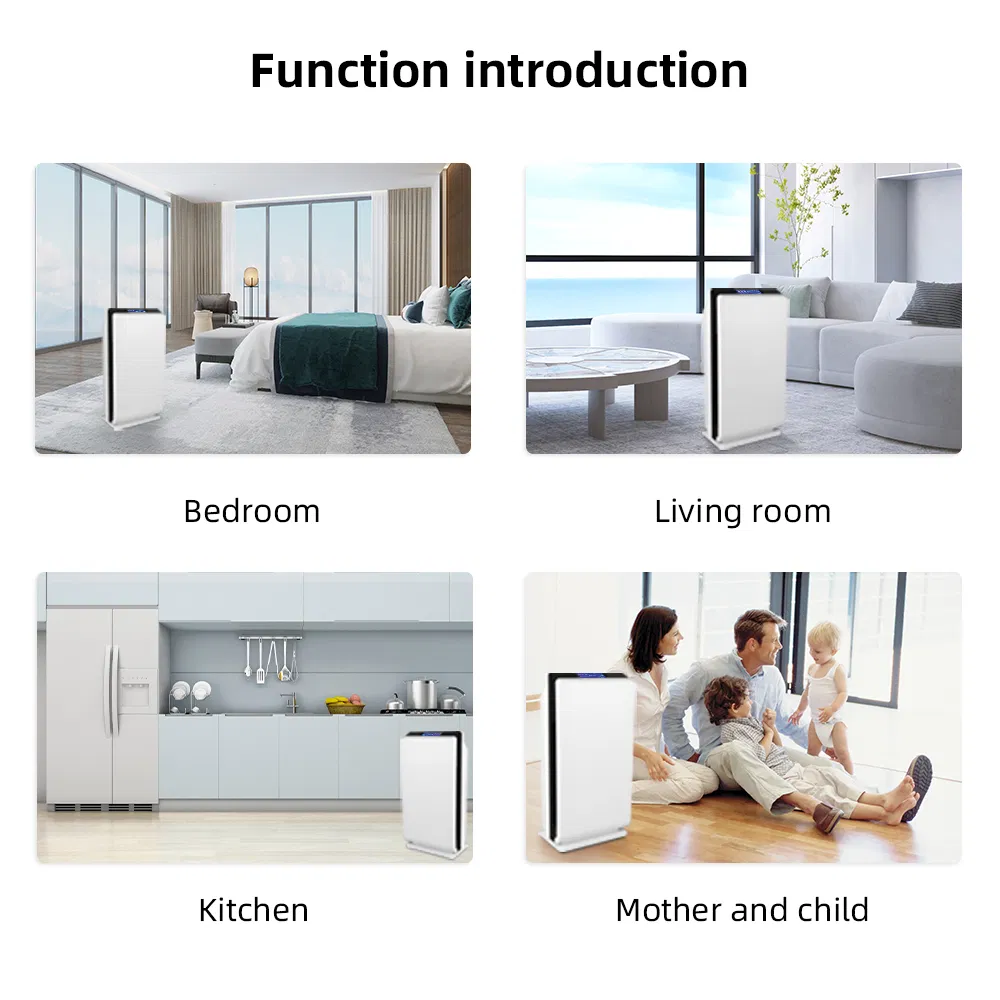 Factory Price Ozone Generator HEPA and Active Carbon Filter UV Lamp Air Purifier for Home with LCD Touch Screen and Air Quality Sensor