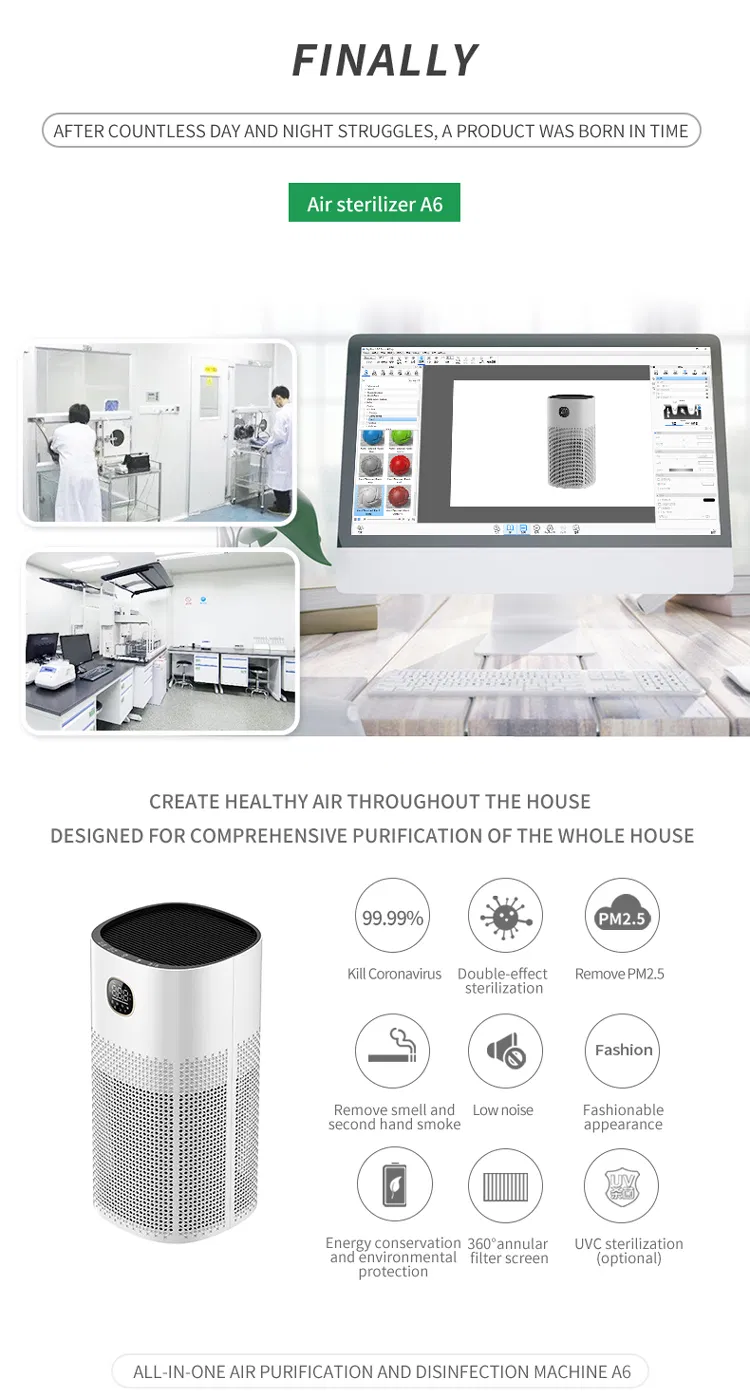 HEPA Air Purifier RoHS Proved 520 Cadr 70 Square Meters Timer Function Filter Air Purifiers Sterilizer