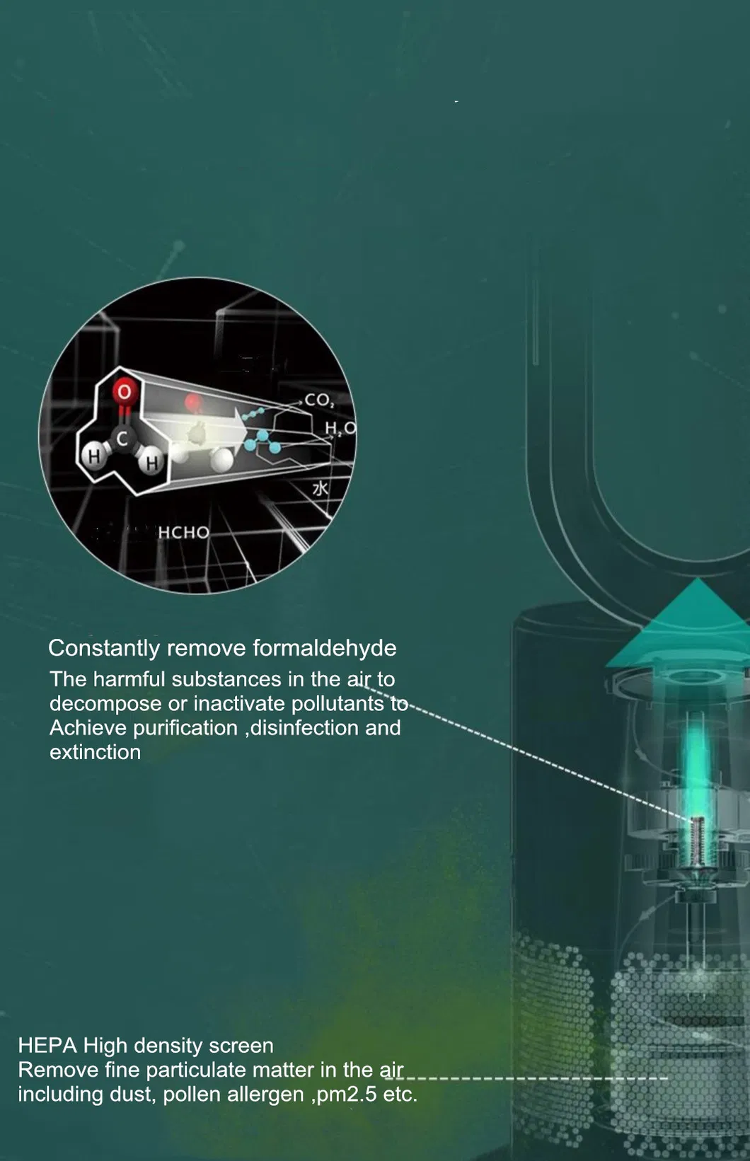 Sleek Bladeless Tower Fan with Advanced Air Purification Technology