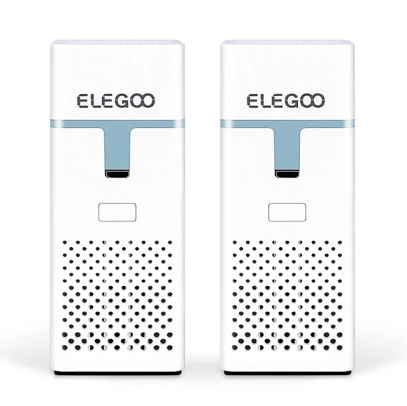 Elegoo Mini Air Purifier with Universal Adaptor and Activated Carbon Filter for LCD/DLP/Msla Resin 3D Printer (Pack of 2)