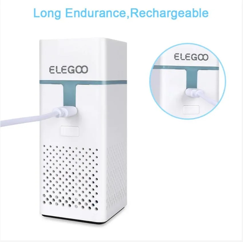 Elegoo Mini Air Purifier with Universal Adaptor and Activated Carbon Filter for LCD/DLP/Msla Resin 3D Printer (Pack of 2)