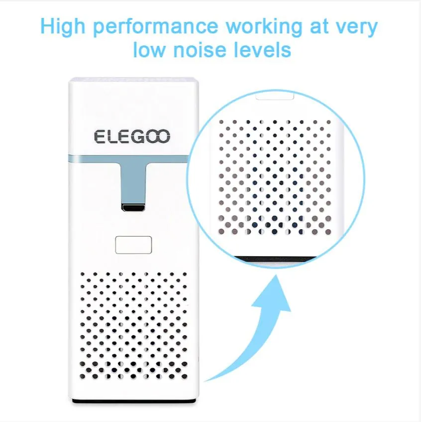 Elegoo Mini Air Purifier with Universal Adaptor and Activated Carbon Filter for LCD/DLP/Msla Resin 3D Printer (Pack of 2)