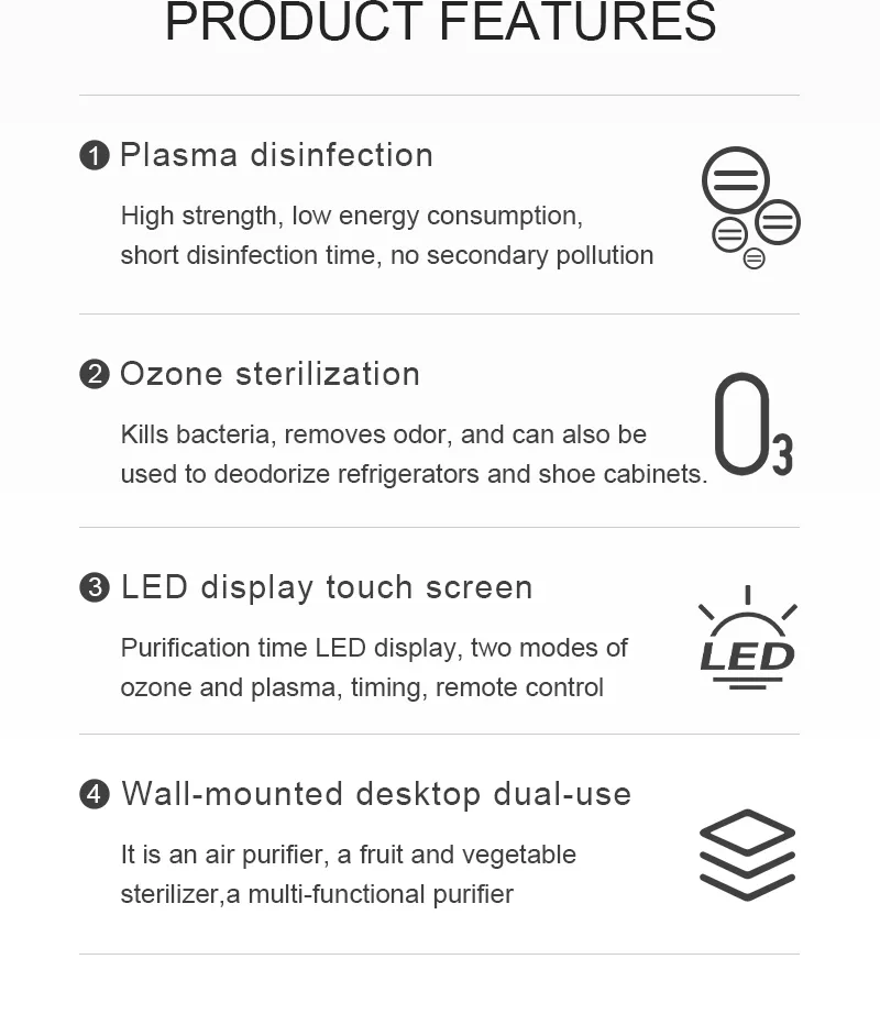Electric Home Use Ozone Purifier with LED Display