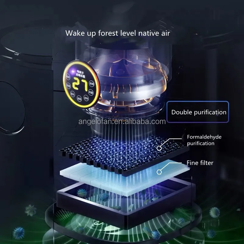 CE Certified 105cm Bladeless Fan with Air Purification Technology