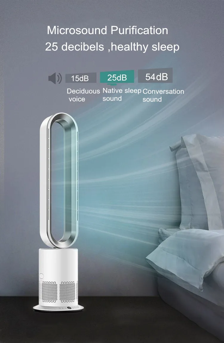 Floor Leafless Cooling Air Negative Ion Cleaner Plasma Tower Bladeless Fan