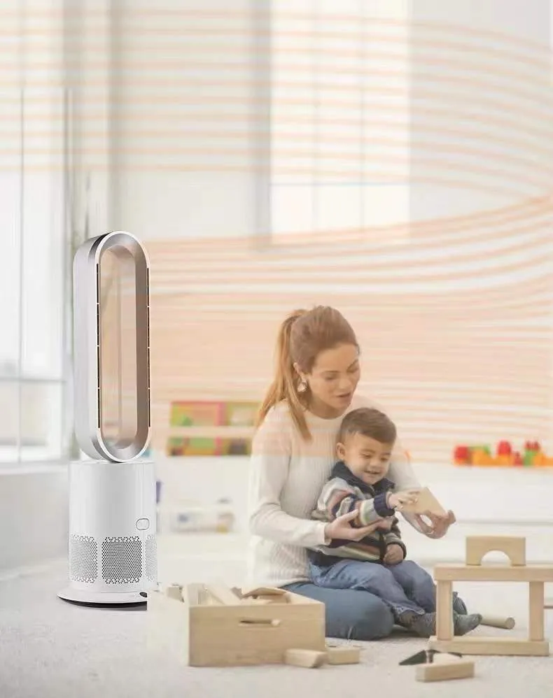 Ultra-Quiet Bladeless Fan with HEPA Filtration for Home